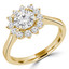 1 2/5 CTW Round Diamond Floral Halo Engagement Ring in 14K Yellow Gold (MD210398)