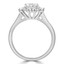 1 1/2 CTW Round Diamond Floral Halo Engagement Ring in 14K White Gold (MD210399)