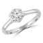 1/2 CT Round Diamond 6-Prong Tapered Solitaire Engagement Ring in 14K White Gold (MD210400)