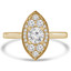7/8 CTW Round Diamond Marquise Halo Engagement Ring in 14K Yellow Gold (MD210401)