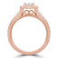 1 1/8 CTW Round Diamond Pear Halo Engagement Ring in 14K Rose Gold with Accents (MD210404)