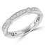 2/5 CTW Round Diamond Vintage 3/4 Way Semi-Eternity Anniversary Wedding Band Ring in 14K White Gold (MD210408)