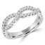 1/3 CTW Round Diamond Braided Semi-Eternity Anniversary Wedding Band Ring in 14K White Gold (MD210415)