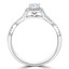 1/2 CTW Round Diamond Braided Halo Engagement Ring in 18K White Gold (MD210419)