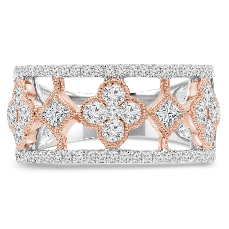 1 1/8 CTW Princess Diamond Cocktail Ring in 14K Two-Tone Gold (MDR210138)