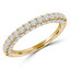 1 1/5 CTW Round Diamond Three-row Semi-Eternity Wedding Band Ring in 18K Yellow Gold (MDR210145)