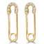 1/8 CTW Round Diamond Safety Pin Stud Earrings in 14K Yellow Gold (MDR210154)