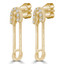 1/8 CTW Round Diamond Safety Pin Stud Earrings in 14K Yellow Gold (MDR210154)