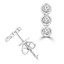 1/10 CTW Round Diamond Three-stone Bezel Set Stud Earrings in 14K White Gold (MDR210155)