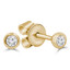 1/10 CTW Round Diamond Solitaire Bezel Stud Earrings in 14K Yellow Gold (MDR210156)