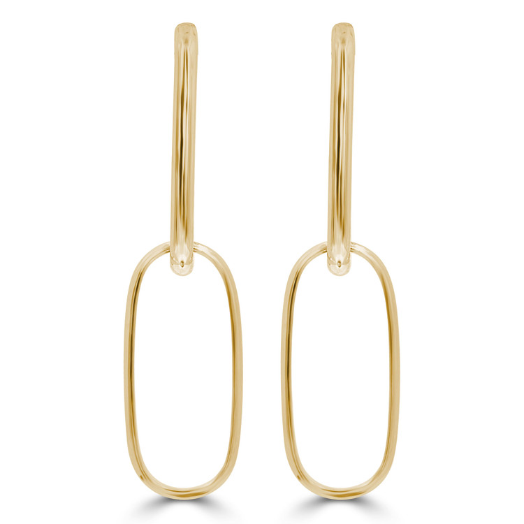 Paper Clip Drop/Dangle Earrings in 14K Yellow Gold (MDR210158)