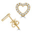 1/7 CTW Round Diamond Heart Stud Earrings in 14K Yellow Gold (MDR210161)