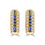 1/2 CTW Round Blue Sapphire Three Row Huggie Earrings in 14K Yellow Gold (MDR210165)