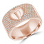 2/5 CTW Round Diamond Heart Cocktail Ring in 14K Rose Gold ** Size 7 to 10 Only ** (MDR210173)