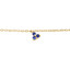 1/7 CTW Round Blue Sapphire Triangle Cluster Necklace in 14K Yellow Gold (17" Chain) (MDR210182)