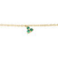 1/7 CTW Round Green Emerald Triangle Cluster Necklace in 14K Yellow Gold **Adjustable** (MDR210184)