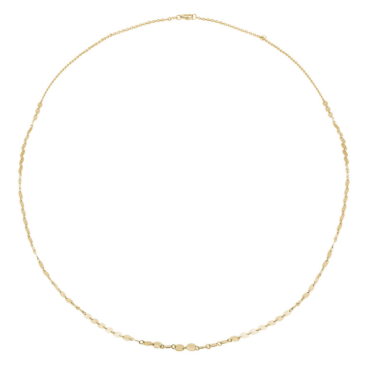 Oval Disc Necklace in 14K Yellow Gold (MDR210187)