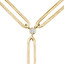 1/8 CT Round White Cubic Zirconia Lariat Y Paperclip Necklace in 14K Yellow Gold (MDR210188)
