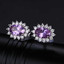 7 3/5 CTW Oval Purple Alexandrite Sapphire Halo Stud Earrings, Ring and Pendant Set in 0.925 White Sterling Silver (MDS210095)