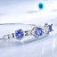Round Blue Nano Tanzanite Link Bracelet in 0.925 White Sterling Silver (MDS210296)