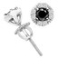 Black Diamond Halo Stud Earrings | Majesty Diamonds
