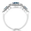 1/2 CTW Round Blue Diamond Halo Cocktail Ring in 14K White Gold (MDR140010)
