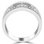 1/2 CTW Round Diamond Three-Row Semi-Eternity Wedding Band Ring in 14K White Gold (MDR140077)