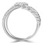 1 1/2 CTW Round Diamond Three-row Spiral Cocktail Ring in 18K White Gold (MDR220002)