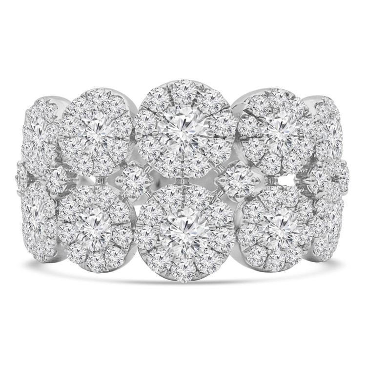 1 4/5 CTW Round Diamond Halo Cluster Cocktail Ring in 18K White Gold (MDR220004)