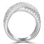 2 1/5 CTW Baguette Diamond Cross-over Cocktail Ring in 18K White Gold (MDR220007)