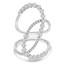 1 1/10 CTW Round Diamond Cross-over Loop Cocktail Ring in 18K White Gold (MDR220009)