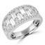 2 1/8 CTW Baguette Diamond Alternating Baguette and Round Cocktail Ring in 18K White Gold (MDR220010)