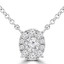 1/4 CTW Round Diamond Oval Halo Necklace in 18K White Gold (MDR220014)