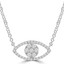 1/3 CTW Round Diamond Evil eye Necklace in 18K White Gold (MDR220016)