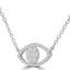 1/3 CTW Round Diamond Evil eye Necklace in 18K White Gold (MDR220016)