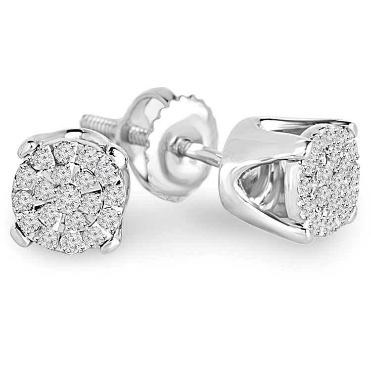 Pave Diamond Stud Earrings | Majesty Diamonds