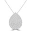 2 1/4 CTW Round Diamond Teardrop Halo Cluster Necklace in 18K White Gold (MDR220023)