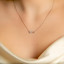 1/4 CTW Baguette Diamond LOVE Necklace in 18K White Gold (MDR220026)