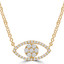 1/3 CTW Round Diamond Evil Eye Necklace in 18K Yellow Gold (MDR220027)