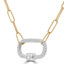 1/2 CTW Baguette Diamond Chain Paper Clip Necklace in 18K Two-Tone Gold (MDR220028)