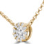 1/4 CTW Round Diamond Shared Claw Halo Necklace in 18K Yellow Gold (MDR220029)
