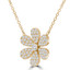 2/3 CTW Round Diamond Floral Cluster Petal Necklace in 18K Yellow Gold (MDR220031)