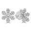 1/4 CTW Round Diamond Floral Cluster Petal Stud Earrings in 18K White Gold (MDR220033)