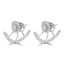 1 1/8 CTW Round Diamond Climber Halo Cluster Stud Earrings in 18K White Gold (MDR220035)