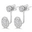 1 1/5 CTW Round Diamond 2-IN-1 Stud and Halo Drop/Dangle Earrings in 18K White Gold (MDR220037)
