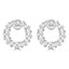 1 3/5 CTW Baguette Diamond Alternating Baguette and Round Halo Stud Earrings in 18K White Gold (MDR220039)