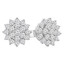 3/4 CTW Round Diamond Floral Cluster Pave Stud Earrings in 18K White Gold (MDR220040)