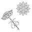 3/4 CTW Round Diamond Floral Cluster Pave Stud Earrings in 18K White Gold (MDR220040)