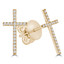 1/10 CTW Round Diamond Cross Stud Earrings in 18K Yellow Gold (MDR220041)