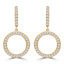4/5 CTW Round Diamond Circle Drop/Dangle Earrings in 18K Yellow Gold (MDR220042)